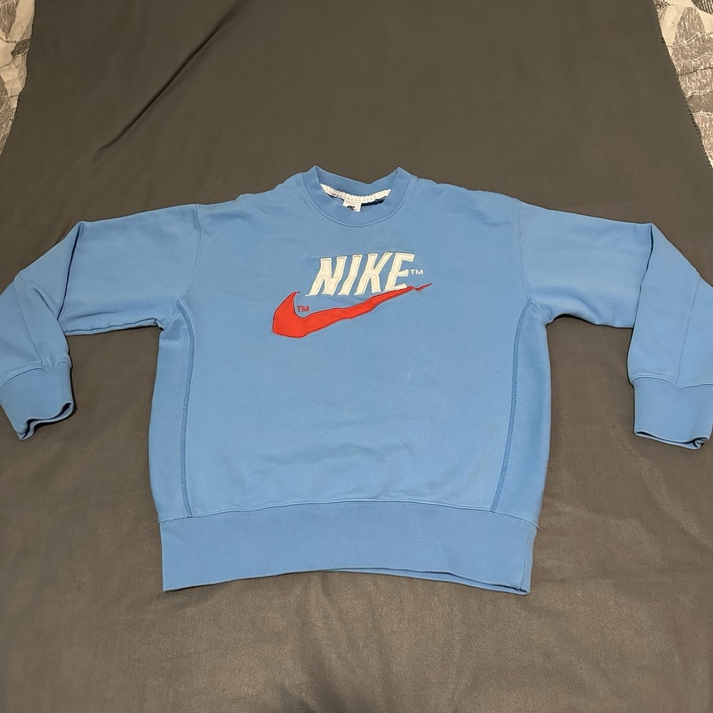 Nike Blue Sweatshirt with Red Logo